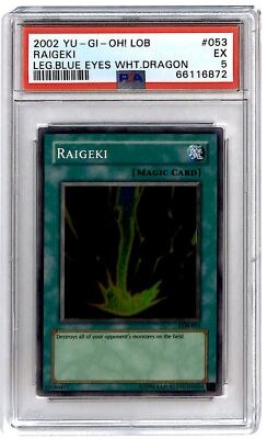 2002 Yu-Gi-Oh Legend Blue Eyes White Dragon Raigeki #53 PSA 5 ES6-image