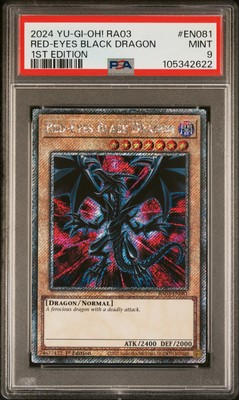2024 YU-GI-OH! RA03-QUARTER CENTURY BONANZA 1ST ED RED-EYES BLACK DRAGON PSA 9-image