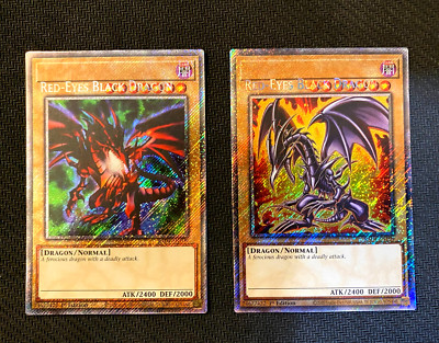 ERROR/MISPRINT Set of 2 Red-Eyes Black Dragon PSR  4th&7th YuGiOh RA04 EN109 NM-image