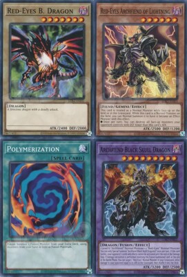 Yugioh - Archfiend Black Skull Dragon Red-Eyes B. Fusion Set NM - Free Holo-image