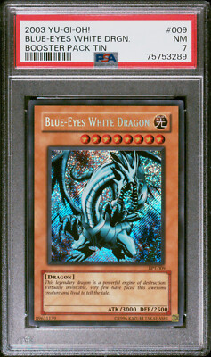 2003 YUGIOH BPT-009 BLUE-EYES WHITE DRAGON SECRET RARE PSA 7 NM #75753289-image
