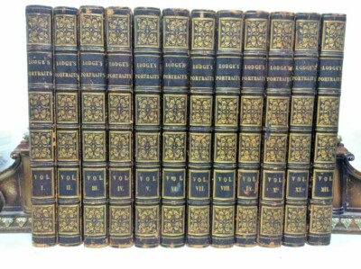 1835 12 Volume Set ILLUSTRIOUS PERSONAGES of GREAT BRITAIN *240 Engravings*Gilt-image