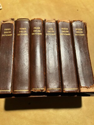 Vintage Collins Gem Russian Latin German Italian French Spanish Dictionary Set-image