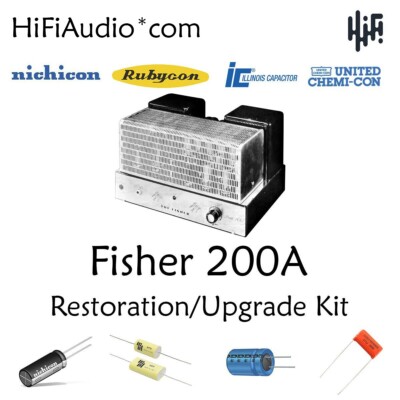 Fisher 200a amplifier restoration recap repair service rebuild capacitor kit-image