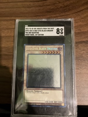 PSA 8 - Yu-Gi-Oh! Red Eyes Black Dragon Ghost Rare 1st Edition GFP2-EN176-image
