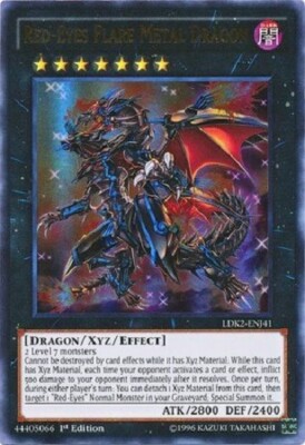 *** RED-EYES FLARE METAL DRAGON *** 1ST EDITION ULTRA RARE LDK2-ENJ41 LP YUGIOH!-image