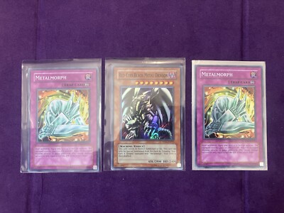 Yugioh Loose Cards - PP03 - Red Eyes Black Metal Dragon & Metalmorph x2-image