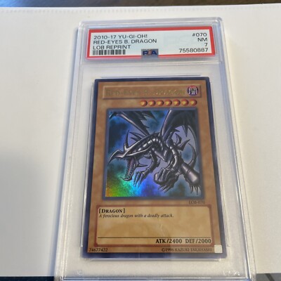2017 YU-GI-OH! LOB-070 RED-EYES B. DRAGON ULTRA RARE PSA 7-image