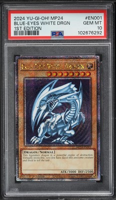 2024 Yu-Gi-Oh! Blue-Eyes White Dragon MP24-EN001 Quarter Century Rare PSA 10 GEM-image