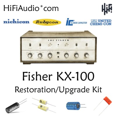 Fisher KX100 amplifier tube restoration repair upgrade rebuild kit capacitor-image