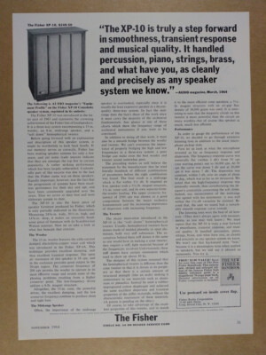 1964 Fisher XP-10 Consolette Speaker System vintage print Ad-image