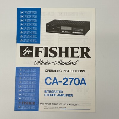 Fisher CA-270A Integrated Stereo Amplifier Operating Manual-image