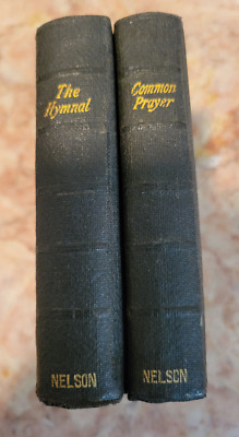 Common Prayer and The Hymnal Set 1920 Protestant Episcopal Church Nelson Antique-image