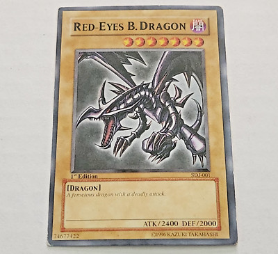 Ultra Rare RED EYES B DRAGON Yu-Gi-Oh Card SDJ-001 1st Edition 1996 Starter Deck-image