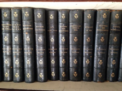 Antique Leather 1908 20 Vol RUDYARD KIPLING Limited Ed. 'LADY RICHMOND BROWN' -image