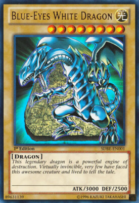 Yugioh! HP Blue-Eyes White Dragon - SDBE-EN001 - Ultra Rare - 1st Edition Heavil-image