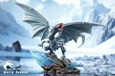 Blue-Eyes White Dragon Aftershock Studio Yu-Gi-Oh! Resin Statue 43cm Presale-image