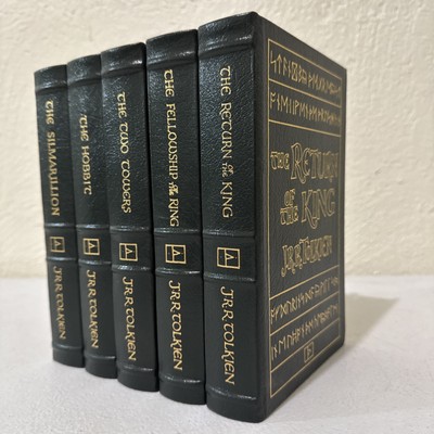 EASTON PRESS 5-VOL SET LORD OF THE RINGS HOBBIT SILMARILLION By TOLKEIN W/ Maps-image