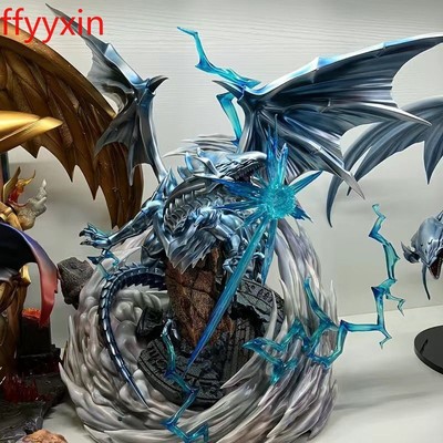 Yu-Gi-Oh! Blue-Eyes White Dragon Anime Garage Kit Model Desktop Car Ornament New-image