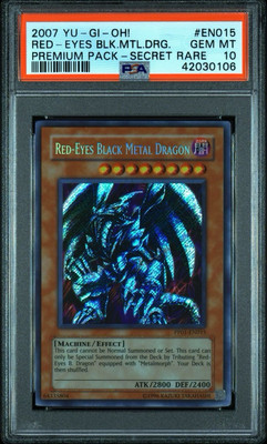Yu-Gi-Oh! PSA 10 Secret Rare Red Eyes Black Metal Dragon PP01-EN015-image