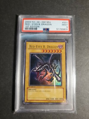 Yugioh Red Eyes Black Dragon 1st Edition PSA 9 SDJ-001-image