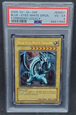 Yugioh PSA 4 VG-EX Blue-Eyes White Dragon FL1-EN001 Secret Rare Forbidden Legacy-image