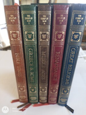 National Geographic Society 1978 The Story of Man Vols. 1-5 Set Leather Bound-image