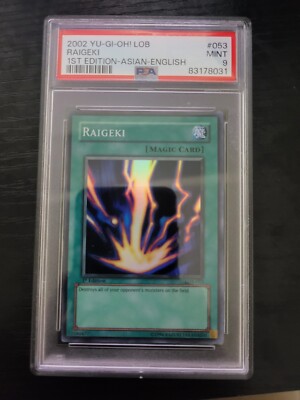 Asian English Raigeki 1st Edition Legend Of Blue Eyes White Dragon yugioh psa 9 -image