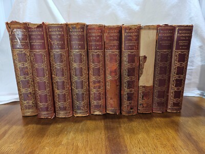 Vintage 1900 Modern Eloquence Deluxe Leather Bound Set, 10 Volumes-image