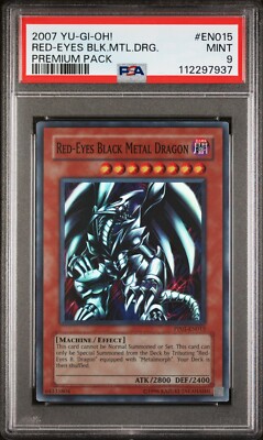 2007 Yu-Gi-Oh! Red-Eyes Black Metal Dragon Super Rare PP01-EN015 PSA 9 -image