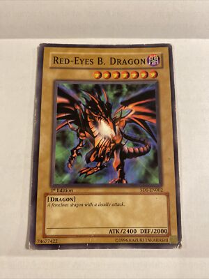Yu-Gi-Oh Red Eyes Black Dragon SD1-EN002 1st Edition-image