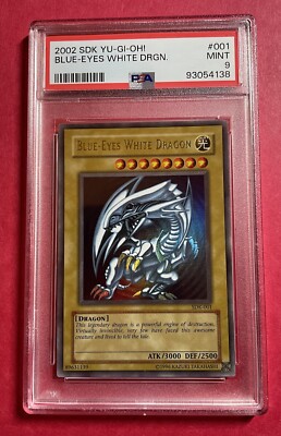 2002 SDK 001 Blue-Eyes White Dragon Ultra Rare Yu-Gi-Oh! Card PSA 9. Graded 2024-image