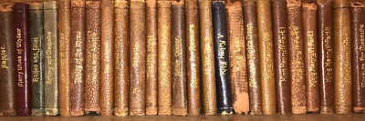 LEATHER Set;THE WORKS OF WILLIAM SHAKESPEARE! MINIATURE Knickerbocker Press Full-image