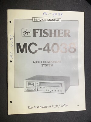 Fisher MC-4038 Service Manual Audio Component System Original-image