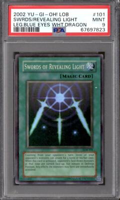Yugioh Legend Of Blue-Eyes White Dragon Swords Of Revealing Light LOB-101 PSA 9-image
