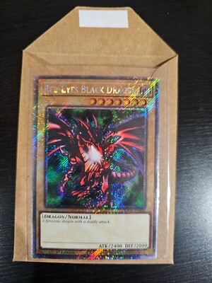 Red-Eyes Black Dragon 4th Art 1st Ed Platinum Secret Rare RA04-EN109 Pre-Own-image