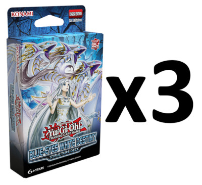 Yugioh TCG Blue-Eyes White Destiny 1st Edition Structure Decks (3 Decks) SEALED!-image