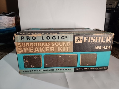 Vintage FISHER Surround Sound Speaker System 2x WS-R424 and 1x WS-C424-image