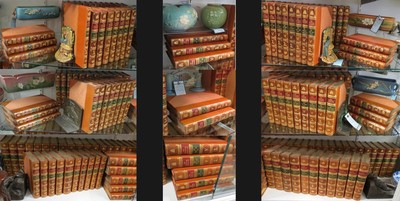 LEATHER BD SPORTING MAGAZINE ANTIQUE BOOKS 157 VOL 1792-1870 GILBEY PERSONAL SET-image