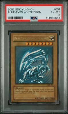 2002 Yu-Gi-Oh! Blue-Eyes White Dragon SDK-001 Ultra Rare PSA 6 EX MT-image