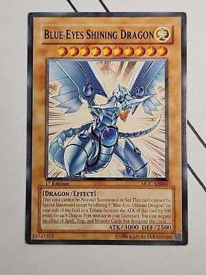 YU- GI- OH - BLUE EYES SHINING DRAGON - FIRST EDITION- MOC EN001-image
