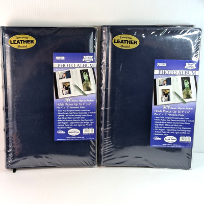 Pioneer Navy Blue Leather 2 Pack Photo Albums Acid Free 600 Photos -image