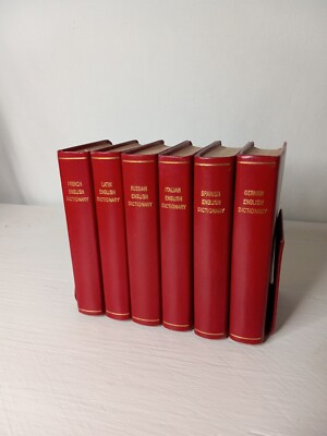 Vintage Collins Gem Russian Latin German Italian French Spanish Dictionary Set-image