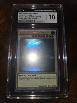 2022 Yu-Gi-Oh! Blue-Eyes White Dragon GFP2-EN175 Ghost Rare CGC 10 GEM MINT-image