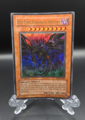 Yugioh Red-Eyes Darkness Dragon SD1-EN001 Ultra Rare 1st Ed NM (Small Crease)-image
