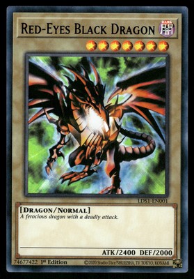Yugioh! Red-Eyes Black Dragon (Blue Text) LDS1-EN001 Ultra Rare 1st Ed-image