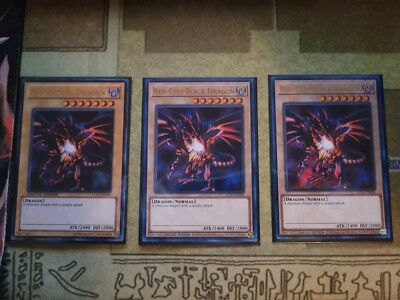 YUGIOH TCG 3X RED-EYES BLACK DRAGON LC01-EN006 ULTRA LIMITED EDITION NM 2020-image