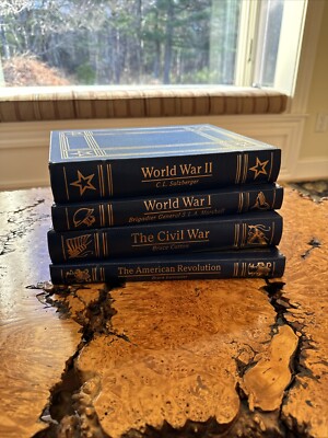 Set Of 4 Easton Press World War & War History Boyle Full Leather-image