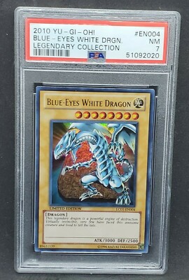 Yugioh PSA 7 NM Blue-Eyes White Dragon LC01-EN004 Ultra Rare Legendary Coll.-image