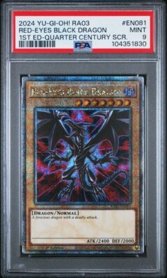 YuGiOh! Red-Eyes Black Dragon - RA03-EN081 - QCSR - PSA Mint 9-image